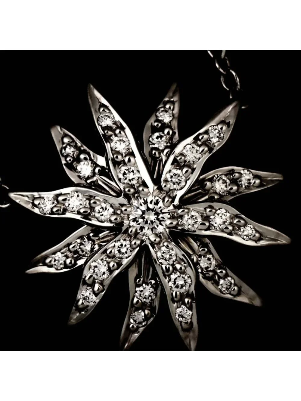 Tiffany & Co Sunburst Diamond Necklace 40 Platinum